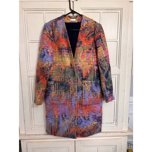 Ecru size small gorgeous colorful eyelash coat jacket - Picture 1 of 5